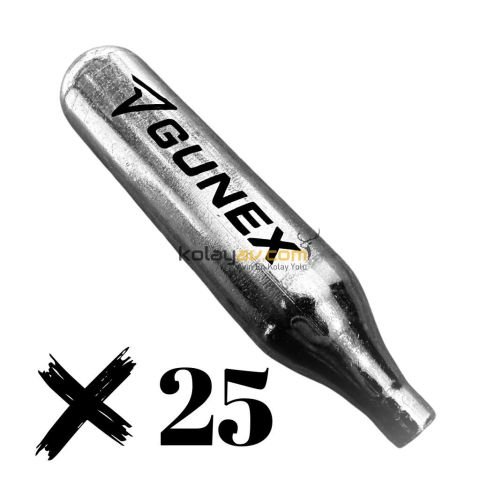 25 Adet Gunex 12 Gr CO2 Havalı Tabanca Tüpü